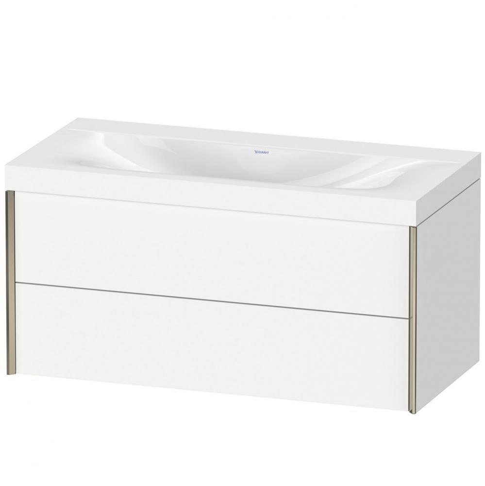 Duravit XViu Two Drawer C-Bonded Wall-Mount Vanity Kit White