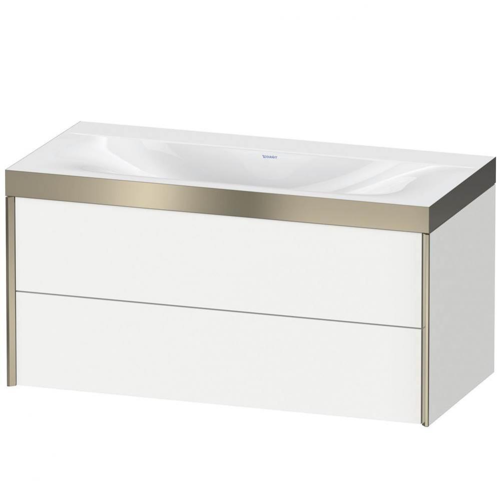 Duravit XViu Two Drawer C-Bonded Wall-Mount Vanity Kit White