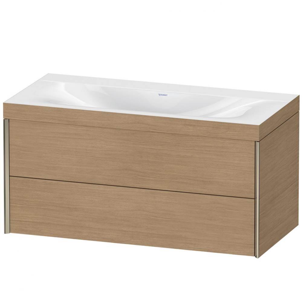 Duravit XViu Two Drawer C-Bonded Wall-Mount Vanity Kit European Oak