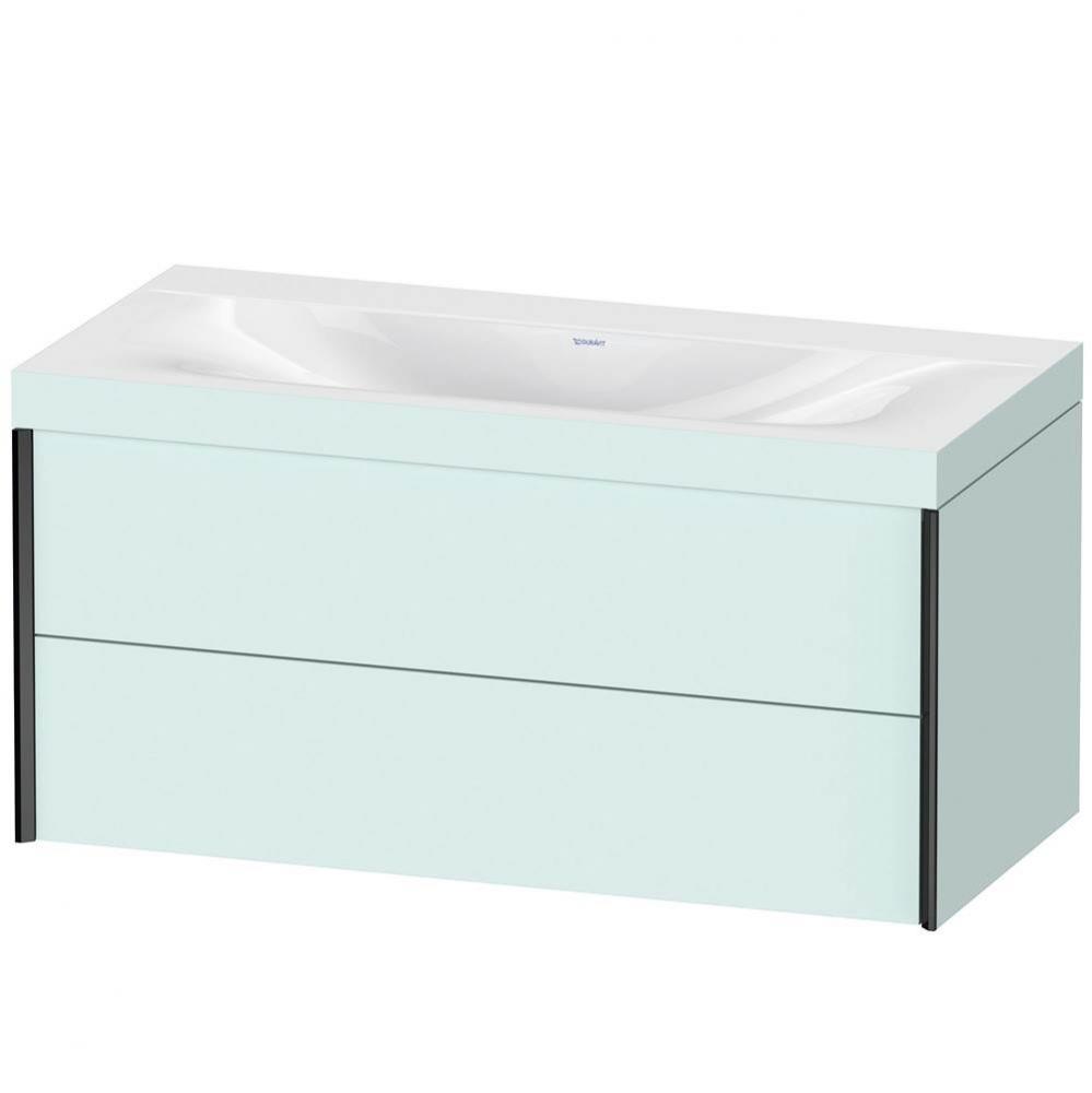 Duravit XViu Two Drawer C-Bonded Wall-Mount Vanity Kit Light Blue