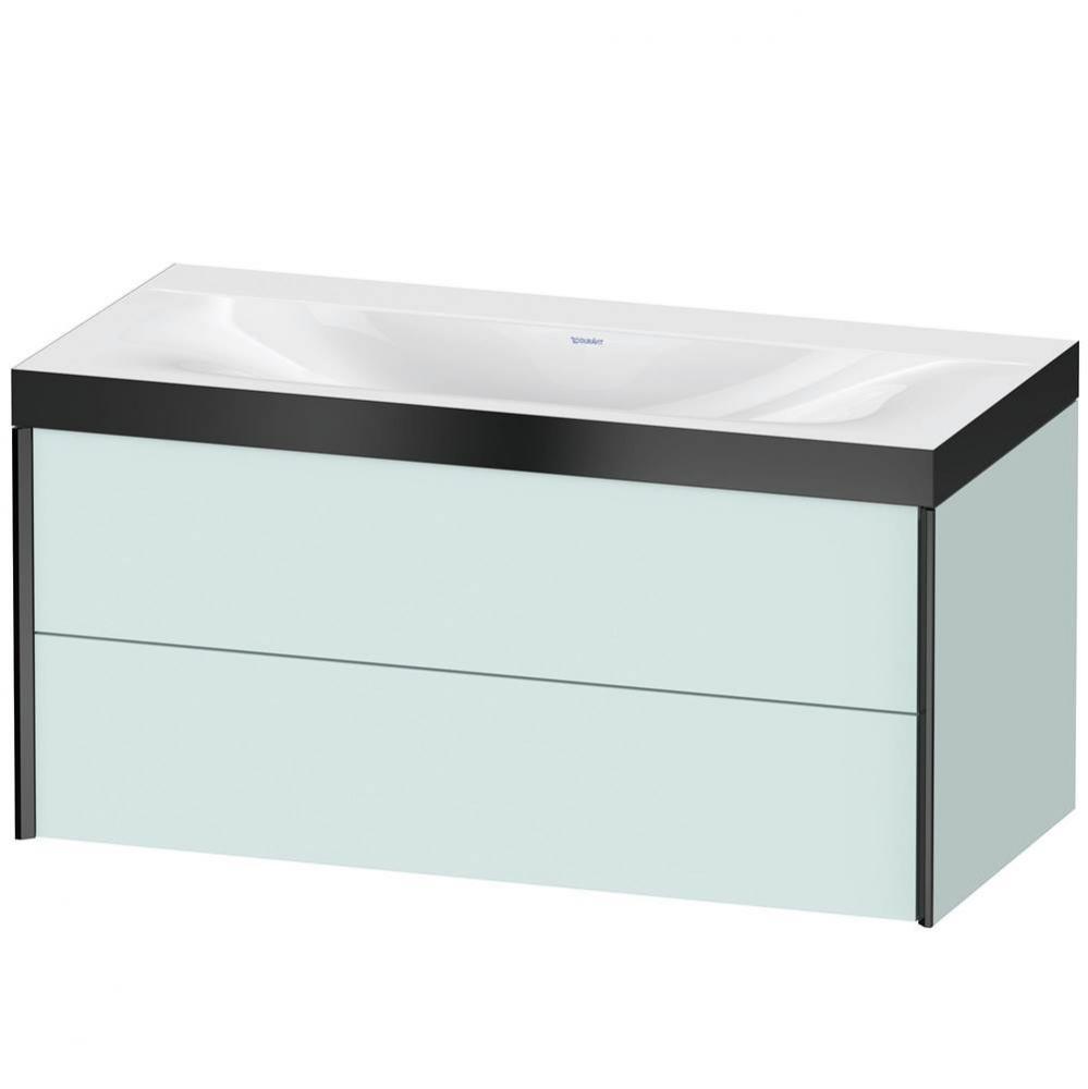 Duravit XViu Two Drawer C-Bonded Wall-Mount Vanity Kit Light Blue