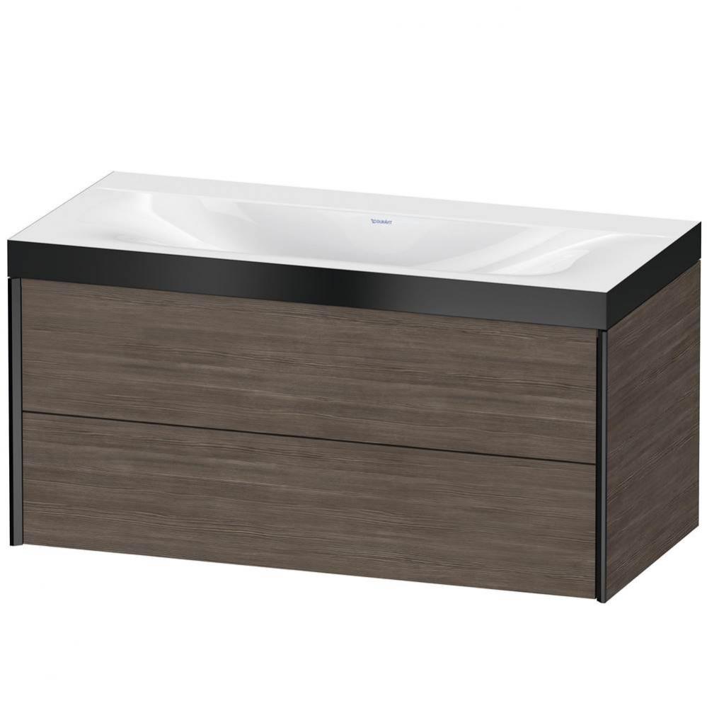 Duravit XViu Two Drawer C-Bonded Wall-Mount Vanity Kit Pine Terra