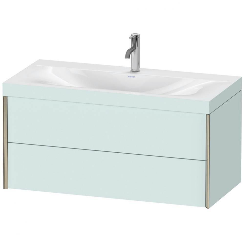 Duravit XViu Two Drawer C-Bonded Wall-Mount Vanity Kit Light Blue