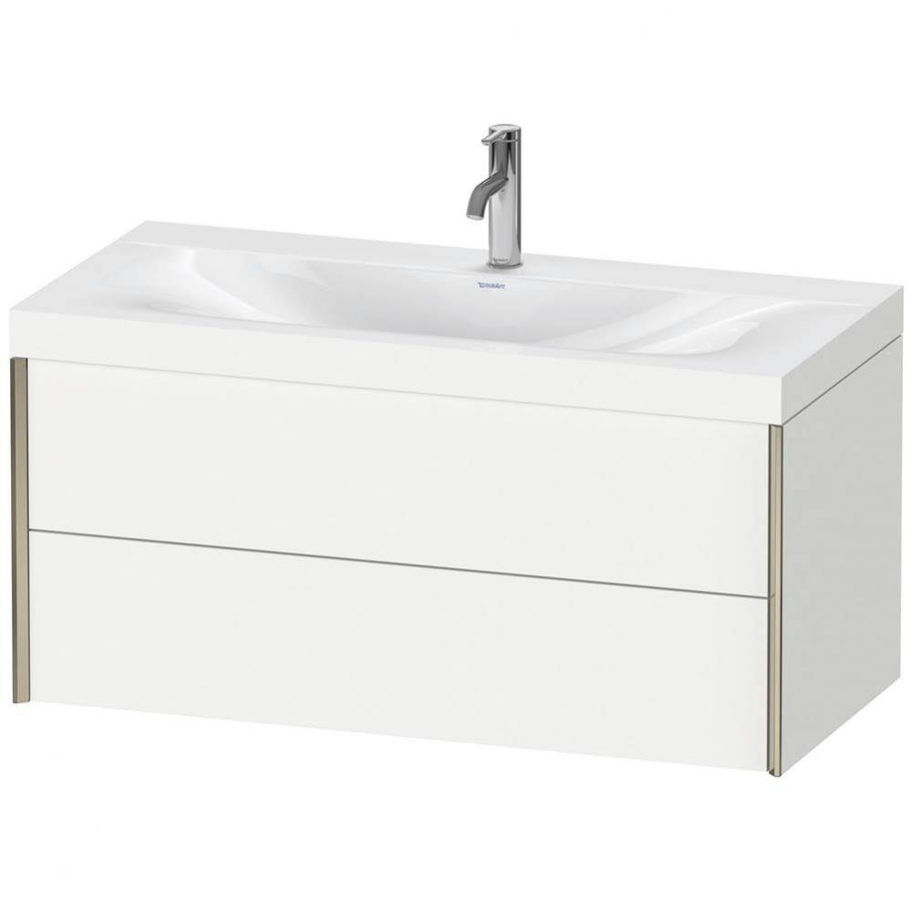 Duravit XViu Two Drawer C-Bonded Wall-Mount Vanity Kit White