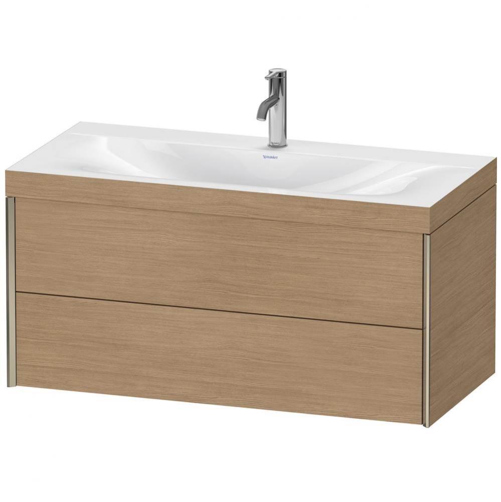 Duravit XViu Two Drawer C-Bonded Wall-Mount Vanity Kit European Oak