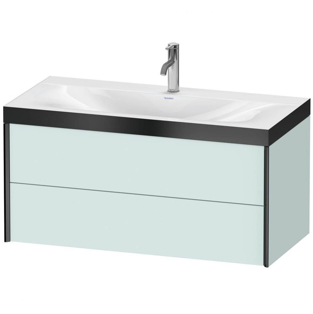 Duravit XViu Two Drawer C-Bonded Wall-Mount Vanity Kit Light Blue