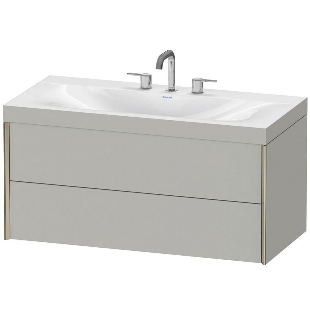 Duravit XViu C-Bonded Wall-Mounted Vanity  Concrete Gray Matte