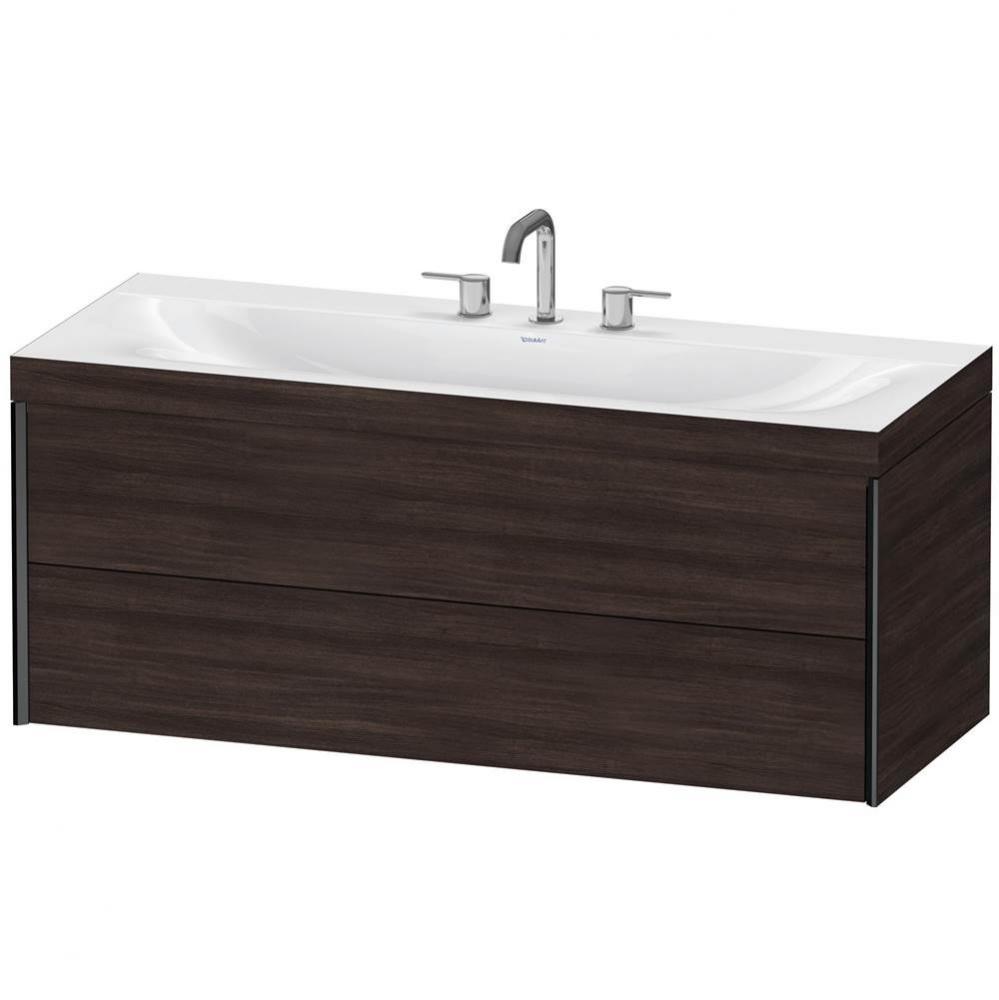 Duravit XViu C-Bonded Wall-Mounted Vanity  Chestnut Dark