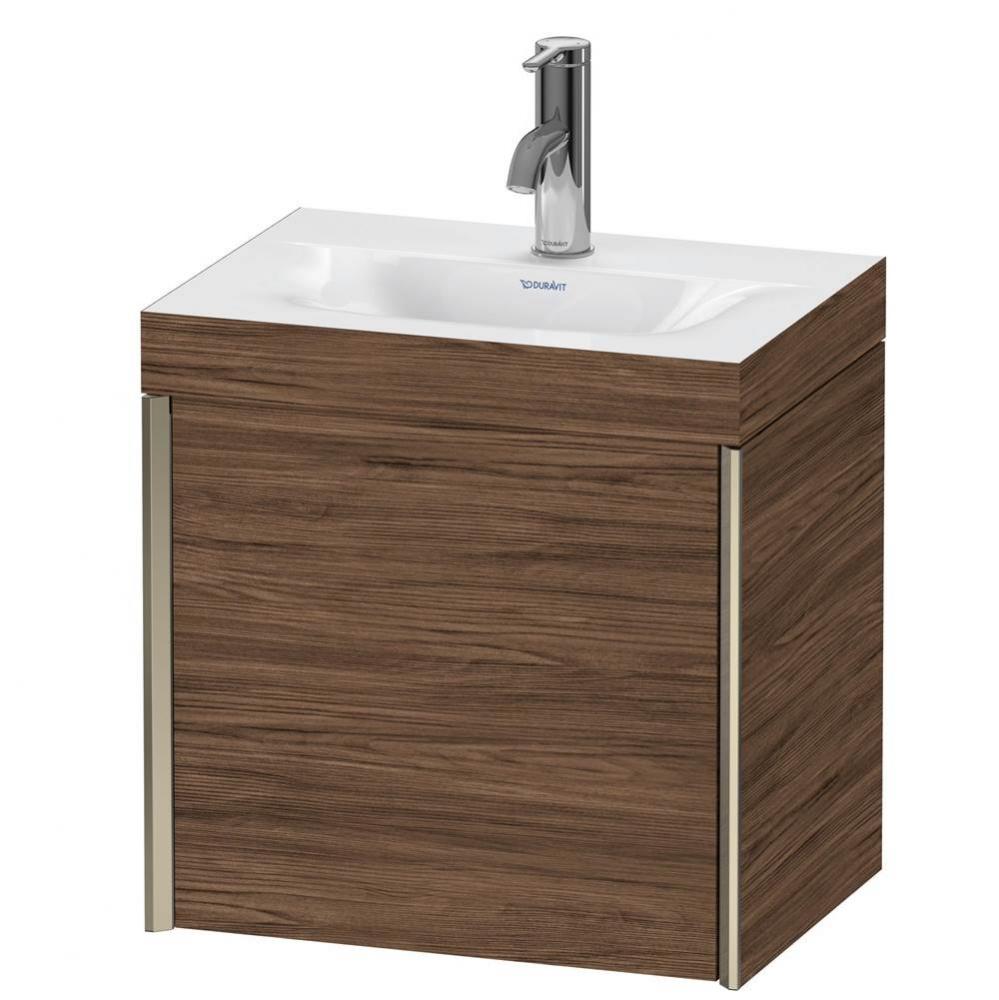 Duravit XViu One Door C-Bonded Wall-Mount Vanity Kit Walnut Dark