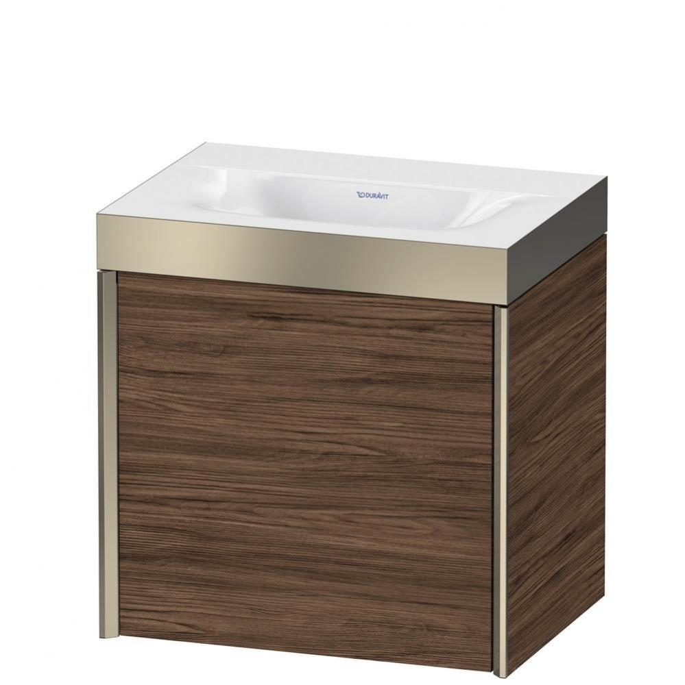 Duravit XViu One Door C-Bonded Wall-Mount Vanity Kit Walnut Dark