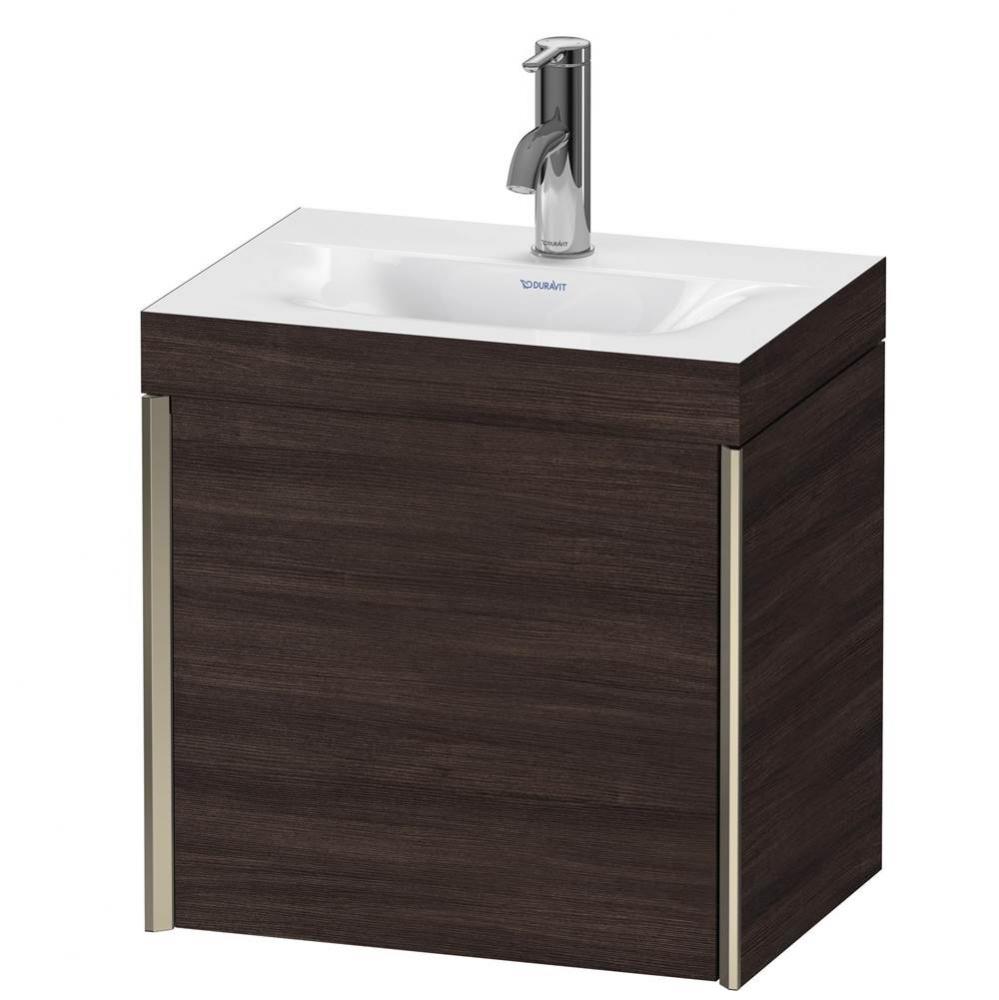 Duravit XViu One Door C-Bonded Wall-Mount Vanity Kit Chestnut Dark