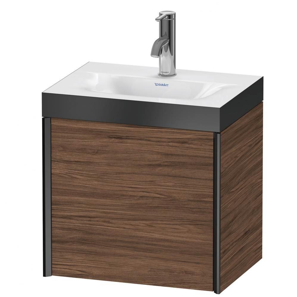 XViu One Door C-Bonded Wall-Mount Vanity Kit Walnut Dark