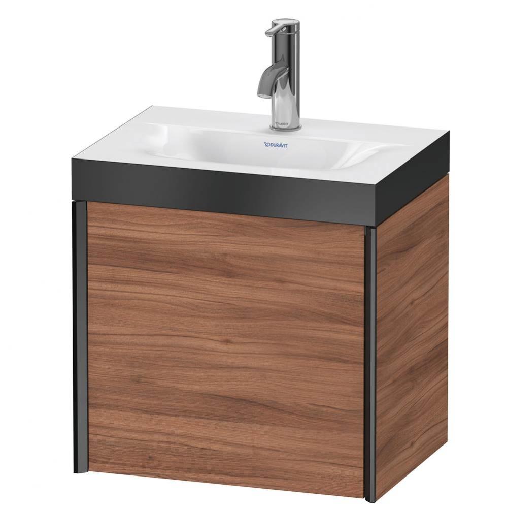 XViu One Door C-Bonded Wall-Mount Vanity Kit Walnut