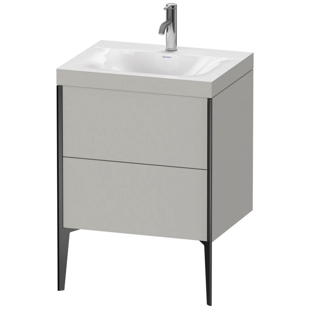 XViu Two Drawer C-Bonded Floorstanding Vanity Kit Concrete Gray