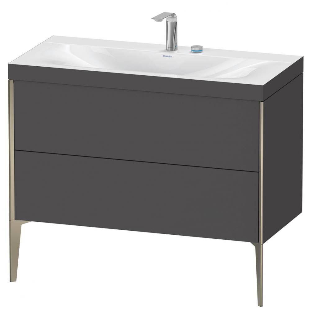 Duravit XViu Two Drawer C-Bonded Floorstanding Vanity Kit Graphite