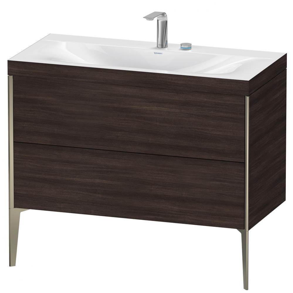 Duravit XViu Two Drawer C-Bonded Floorstanding Vanity Kit Chestnut Dark