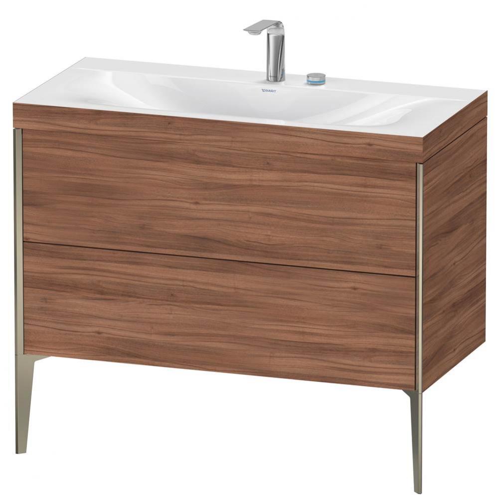 Duravit XViu Two Drawer C-Bonded Floorstanding Vanity Kit Walnut