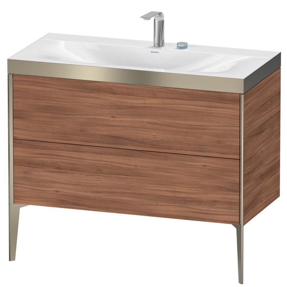 Duravit XViu Two Drawer C-Bonded Floorstanding Vanity Kit Walnut