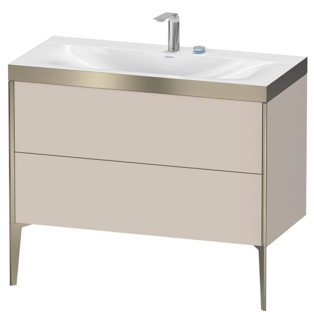 Duravit XViu Two Drawer C-Bonded Floorstanding Vanity Kit Taupe