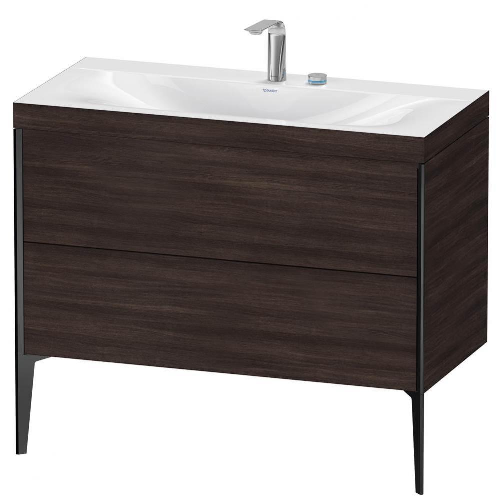 Duravit XViu Two Drawer C-Bonded Floorstanding Vanity Kit Chestnut Dark