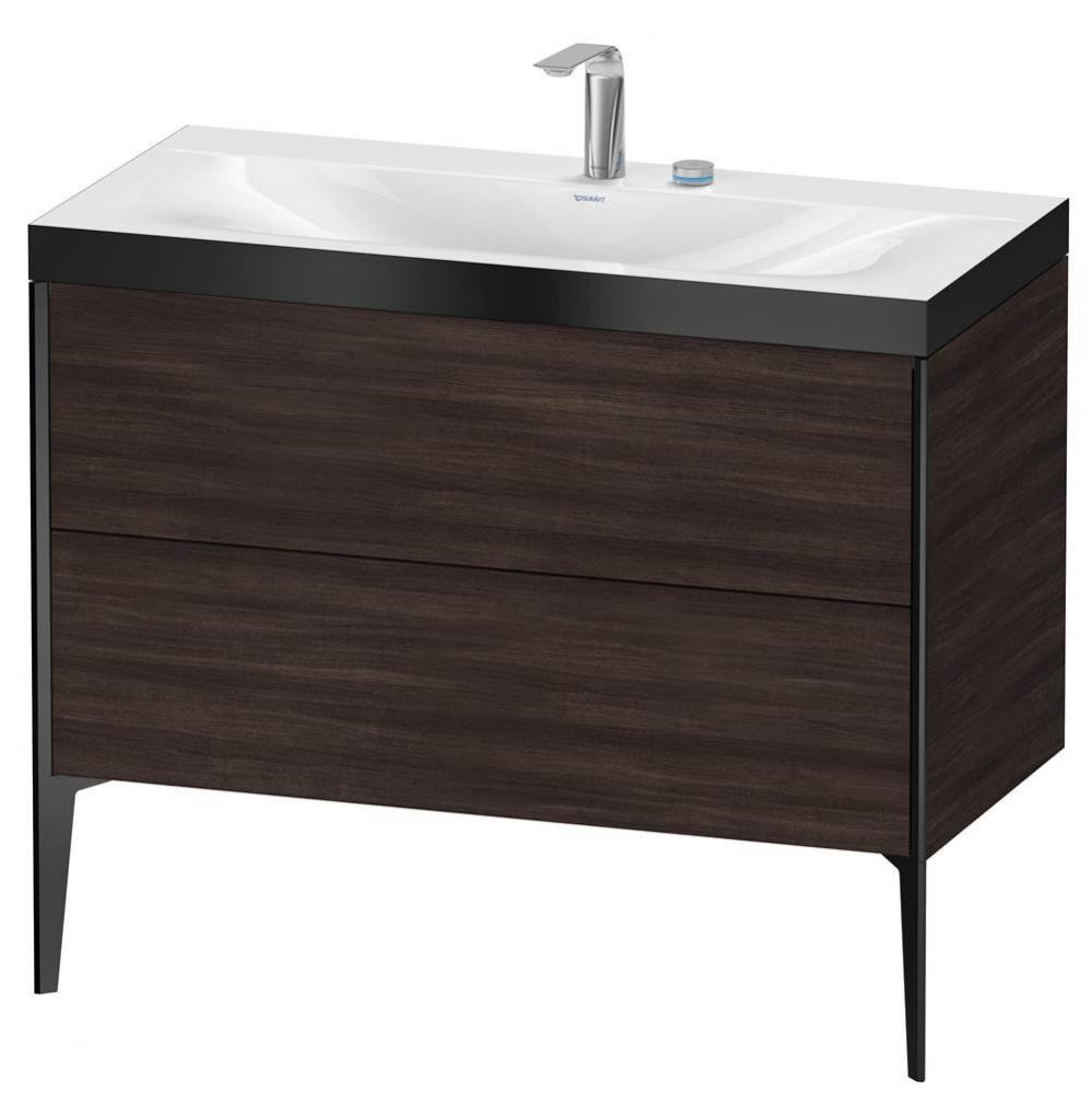 Duravit XViu Two Drawer C-Bonded Floorstanding Vanity Kit Chestnut Dark