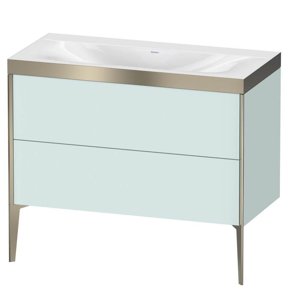 Duravit XViu Two Drawer C-Bonded Floorstanding Vanity Kit Light Blue