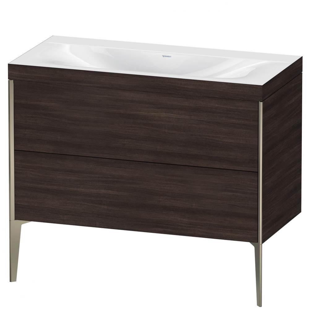 Duravit XViu Two Drawer C-Bonded Floorstanding Vanity Kit Chestnut Dark