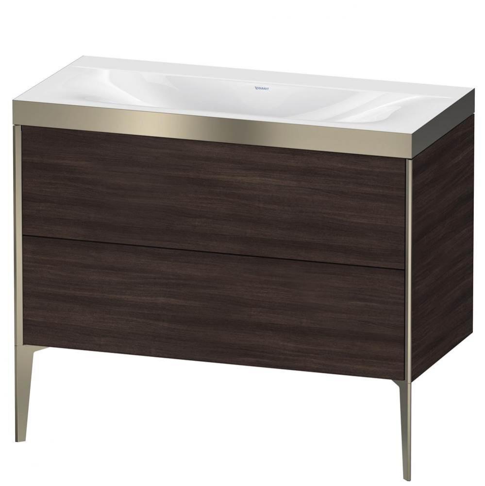 Duravit XViu Two Drawer C-Bonded Floorstanding Vanity Kit Chestnut Dark