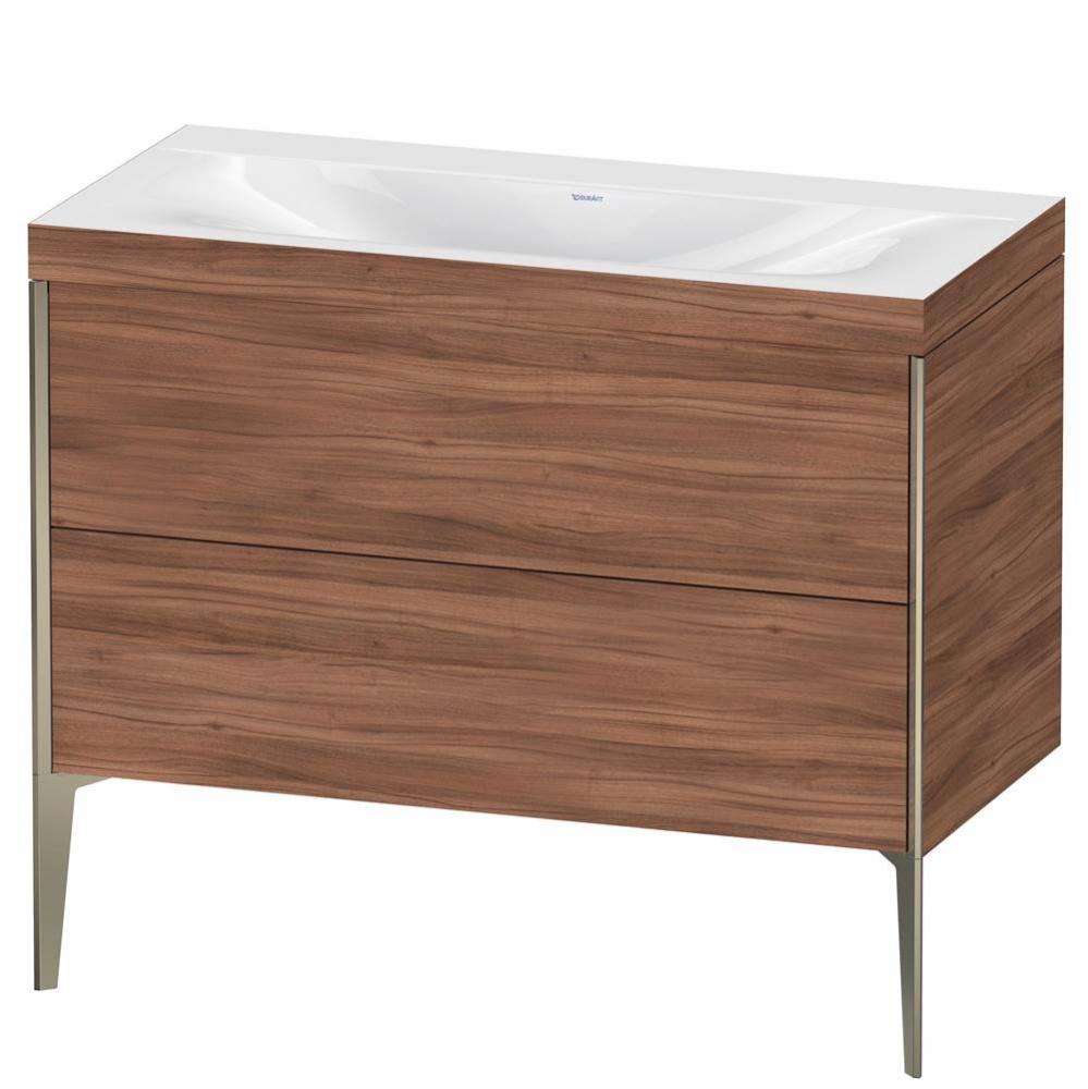 Duravit XViu Two Drawer C-Bonded Floorstanding Vanity Kit Walnut