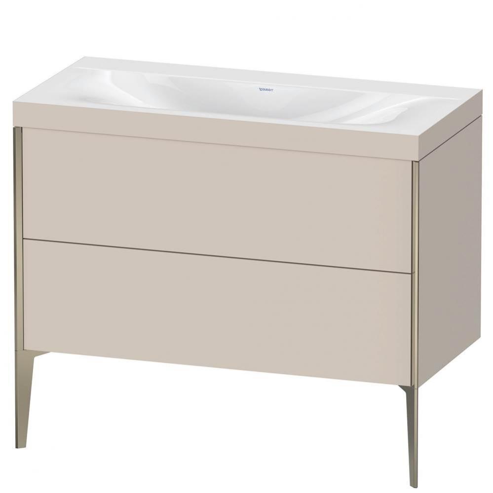 Duravit XViu Two Drawer C-Bonded Floorstanding Vanity Kit Taupe