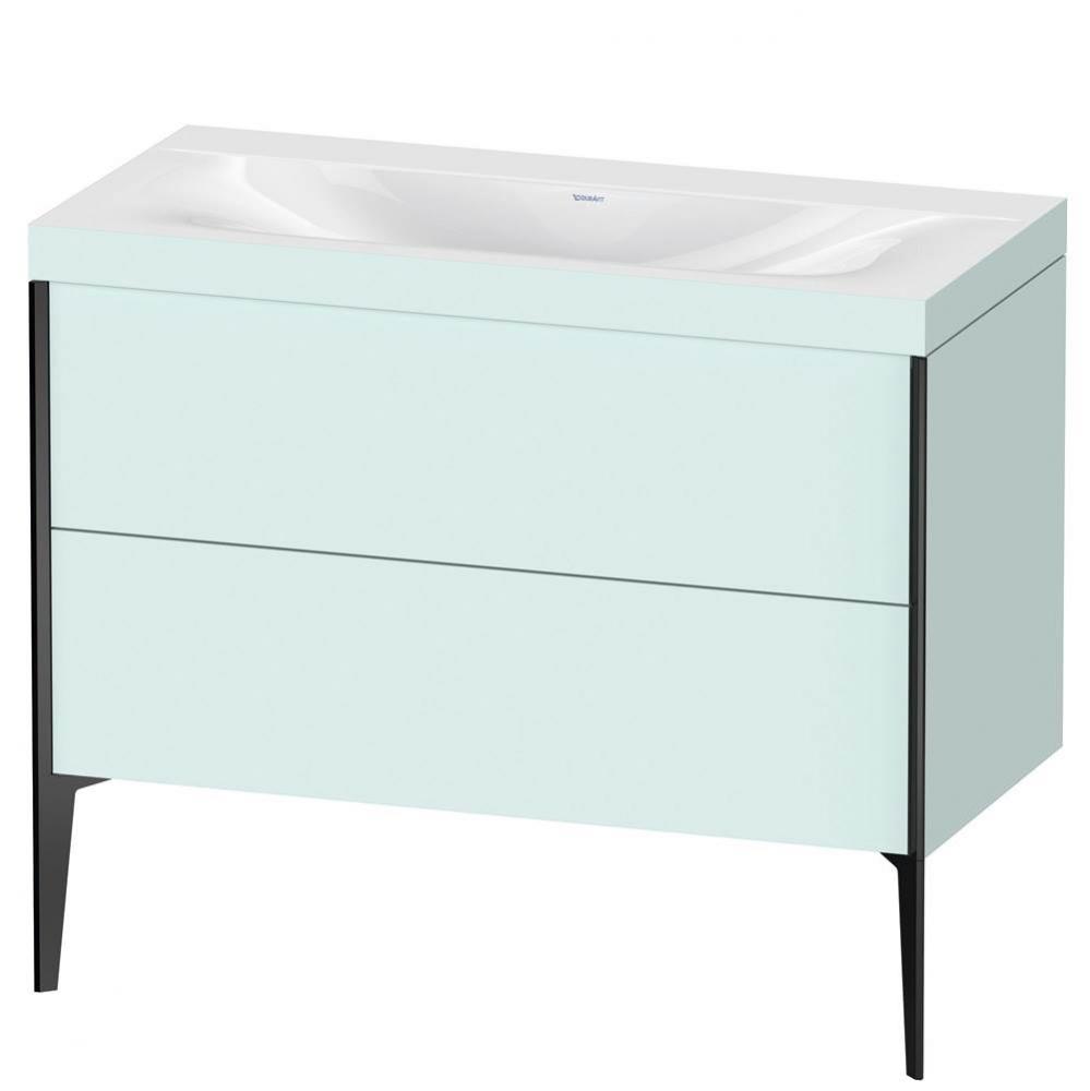 Duravit XViu Two Drawer C-Bonded Floorstanding Vanity Kit Light Blue