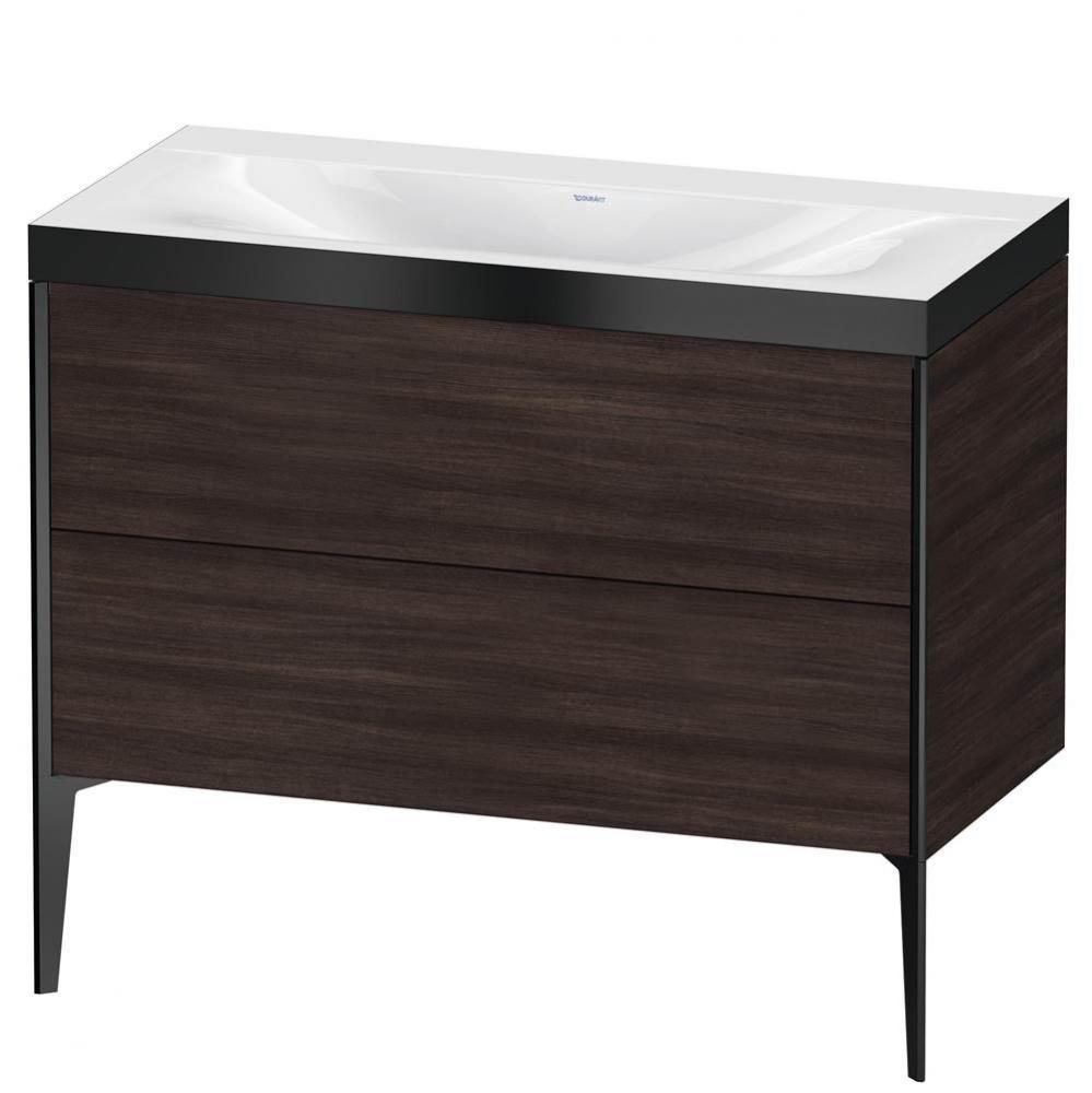 Duravit XViu Two Drawer C-Bonded Floorstanding Vanity Kit Chestnut Dark