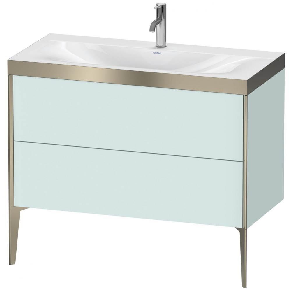 Duravit XViu Two Drawer C-Bonded Floorstanding Vanity Kit Light Blue