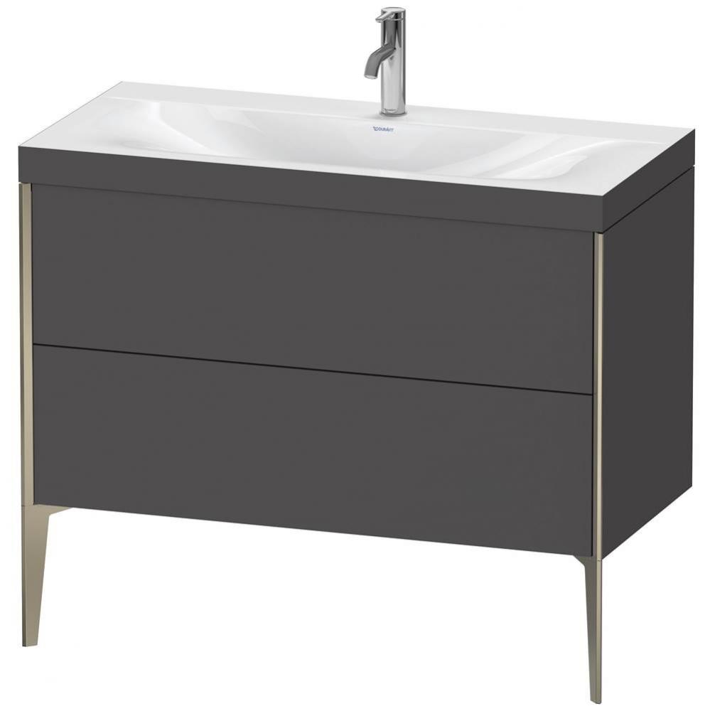 Duravit XViu Two Drawer C-Bonded Floorstanding Vanity Kit Graphite