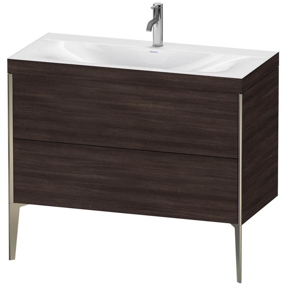 Duravit XViu Two Drawer C-Bonded Floorstanding Vanity Kit Chestnut Dark