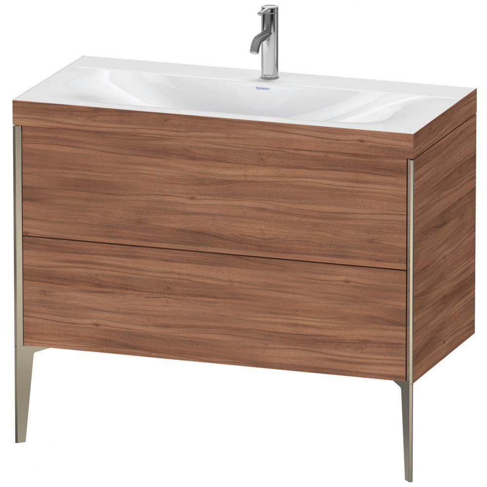 Duravit XViu Two Drawer C-Bonded Floorstanding Vanity Kit Walnut