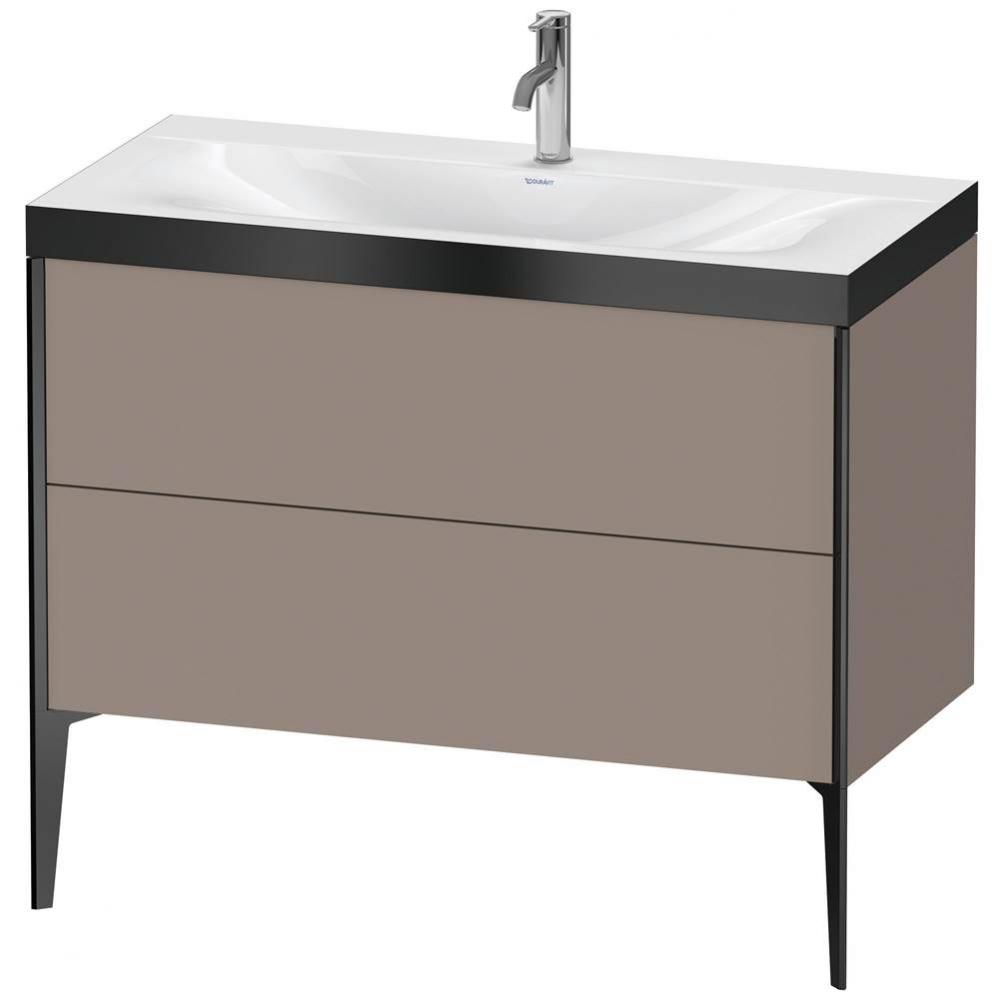 Duravit XViu Two Drawer C-Bonded Floorstanding Vanity Kit Basalt