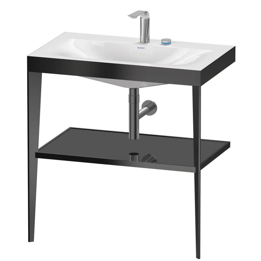 XViu C-Bonded Vanity Kit with Sink and Metal Console Black