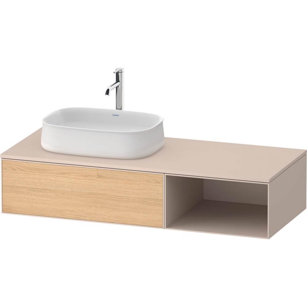 Duravit Zencha 51 1/8'' Wall Mount One Drawer Single Vanity Cabinet in Natural Oak, Sink