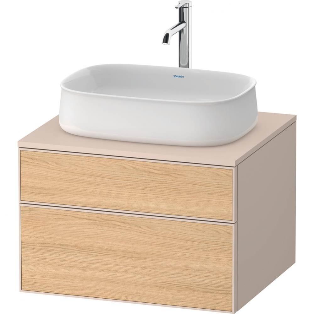 Duravit Zencha 25 5/8'' Wall Mount Two Drawer Single Vanity Cabinet in Natural Oak, Sink