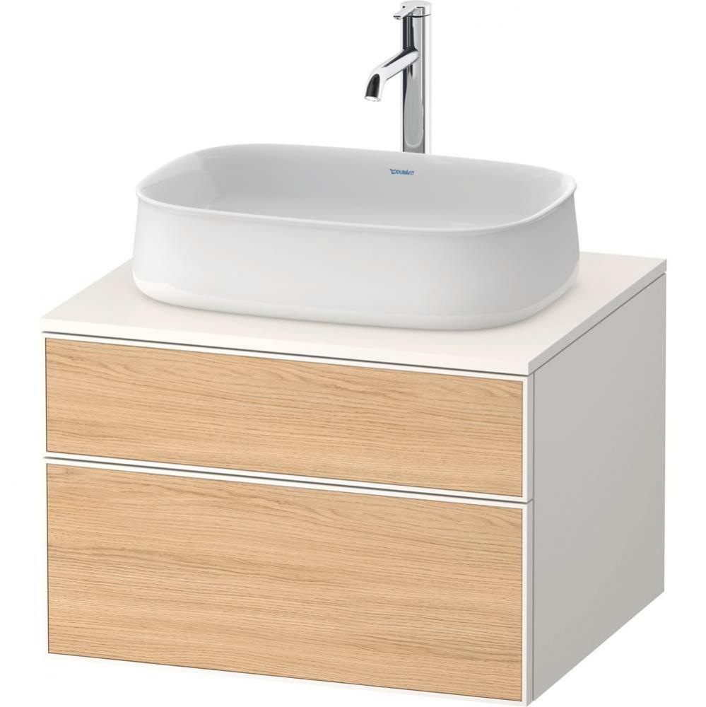 Duravit Zencha 25 5/8'' Wall Mount Two Drawer Single Vanity Cabinet in Natural Oak, Sink