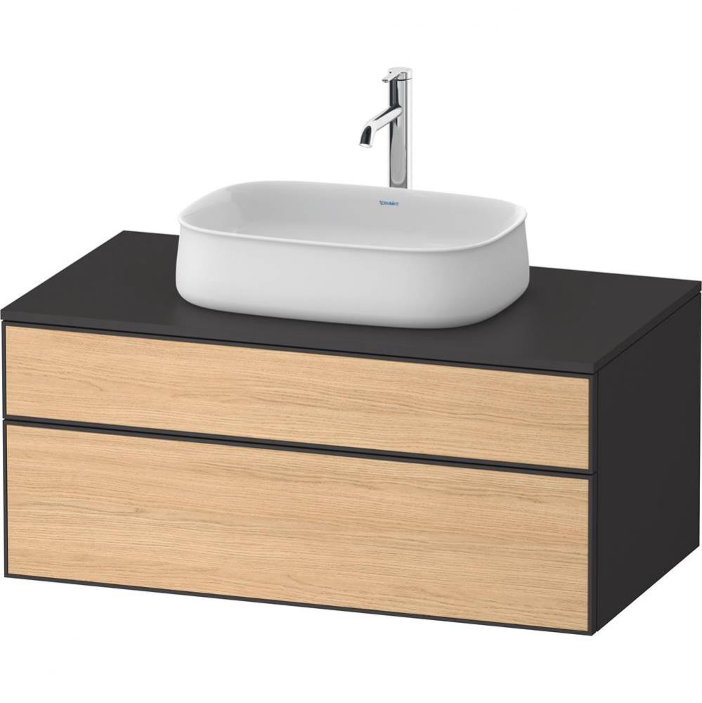 Duravit Zencha 39 3/8'' Wall Mount Two Drawer Single Vanity Cabinet in Natural Oak, Sink