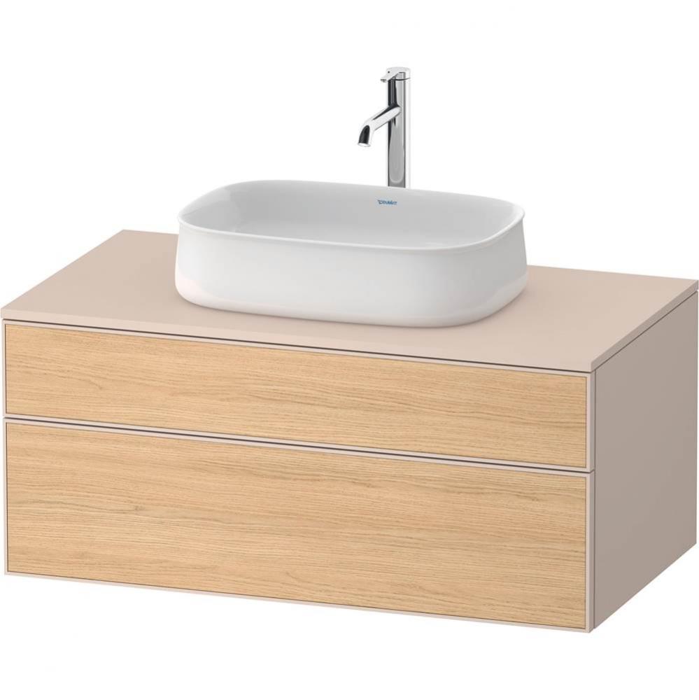 Duravit Zencha 39 3/8'' Wall Mount Two Drawer Single Vanity Cabinet in Natural Oak, Sink