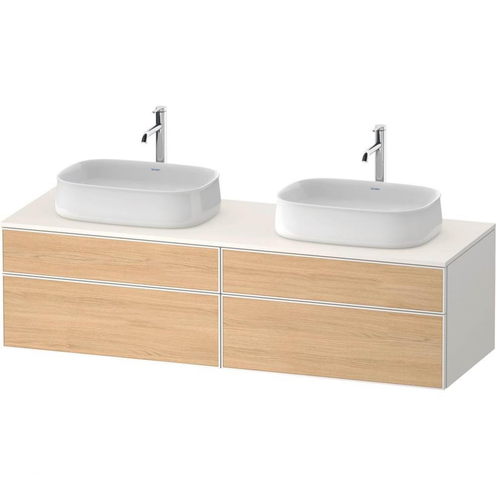 Duravit Zencha 39 3/8'' Wall Mount Double Vanity Cabinet in Natural Oak, Sink Sold Separ