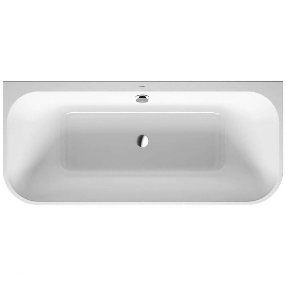 Happy D.2 Plus Back-to-Wall Bathtub White With Graphite