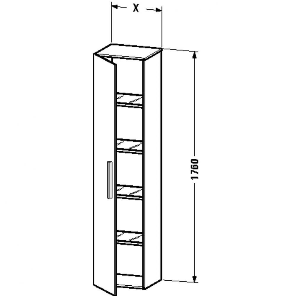 Duravit Vero Tall Cabinet  Brushed Walnut