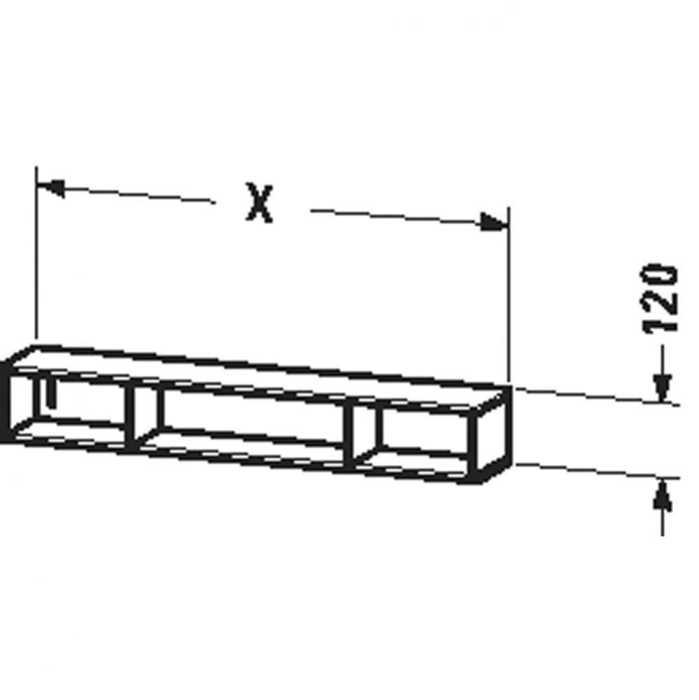 LC Shelf, 3 compartments, - 4 3/4''x31 1/2''x5 1/2'',