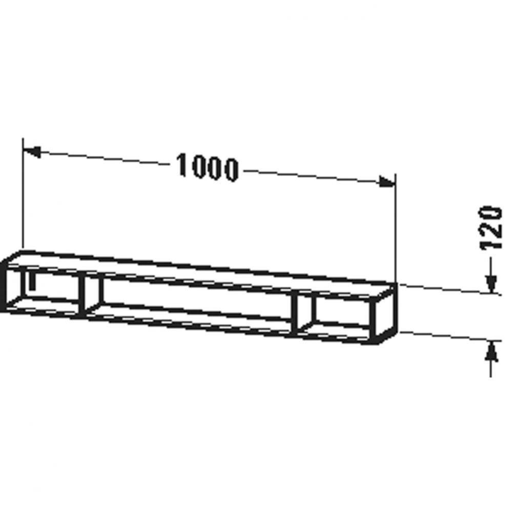 LC Shelf, 3 compartments, - 4 3/4''x39 3/8''x5 1/2'',