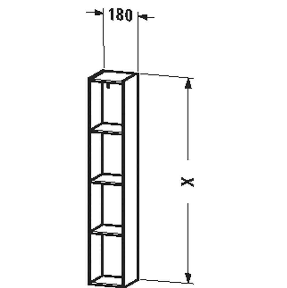 LC shelf, 4 compartments -