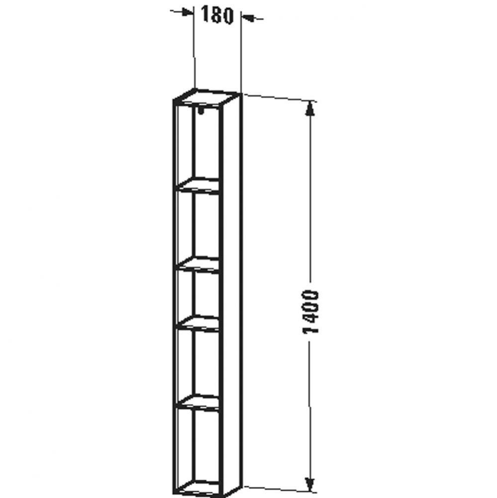 LC shelf, 5 compartments -